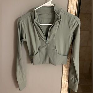 Sage Green Athletic Crop Jacket
